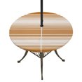 thumbnail image 1 of Round Outdoor Tablecloth with Umbrella Hole and Zipper, Burnt Orange Striped Tablecloth with Elastic Waterproof, Orange Ombre Farmhouse Stripes Patio Table Covers for 36" - 44" Picnic Pool Tables, 1 of 9