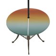 thumbnail image 1 of Round Outdoor Tablecloth with Umbrella Hole and Zipper, Burnt Orange Teal Ombre Tablecloth with Elastic Waterproof, Modern Gradient Abstract Art Patio Table Covers for 31" - 35" Picnic Pool Tables, 1 of 9
