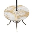 thumbnail image 1 of Round Outdoor Tablecloth with Umbrella Hole and Zipper, Coastal Shell Beige Tablecloth with Elastic Waterproof, Ocean Shell Beach Summer Patio Table Covers for 31" - 35" Picnic Pool Tables, 1 of 9
