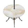 thumbnail image 1 of Round Outdoor Tablecloth with Umbrella Hole and Zipper, Coastal Shell Beige Tablecloth with Elastic Waterproof, Summer Ocean Shell Beach Patio Table Covers for 55" - 60" Picnic Pool Tables, 1 of 9