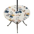 thumbnail image 1 of Round Outdoor Tablecloth with Umbrella Hole and Zipper, Country Flowers Tablecloth with Elastic Waterproof, Blue Farmhouse Plants Wildflowers Retro Patio Table Covers for 36" - 44" Pool Tables, 1 of 9