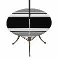 thumbnail image 1 of Round Outdoor Tablecloth with Umbrella Hole and Zipper, Farmhouse Black Tablecloth with Elastic Waterproof, Farmhouse Black Line Striped Patio Table Covers for 45" - 54" Picnic Pool Tables, 1 of 9