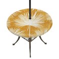 thumbnail image 1 of Round Outdoor Tablecloth with Umbrella Hole and Zipper, Golden Yellow Palm Leaves Tablecloth with Elastic Waterproof, Summer Tropical Botanical Patio Table Covers for 45" - 54" Picnic Pool Tables, 1 of 9