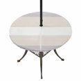 thumbnail image 1 of Round Outdoor Tablecloth with Umbrella Hole and Zipper, Gray Beige Stripe Tablecloth with Elastic Waterproof, Modern Art Horizontal Striped Patio Table Covers for 31" - 35" Picnic Pool Tables, 1 of 9