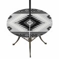 thumbnail image 1 of Round Outdoor Tablecloth with Umbrella Hole and Zipper, Gray Boho Tablecloth with Elastic Waterproof, Southwestern Ethnic Abstract Geometric Patio Table Covers for 31" - 35" Picnic Pool Tables, 1 of 9