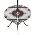 thumbnail image 1 of Round Outdoor Tablecloth with Umbrella Hole and Zipper, Gray Red Boho Tablecloth with Elastic Waterproof, Southwestern Ethnic Abstract Geometric Patio Table Covers for 36" - 44" Picnic Pool Tables, 1 of 9