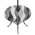 thumbnail image 1 of Round Outdoor Tablecloth with Umbrella Hole and Zipper, Gray Stripes Fitted Table Cover with Elastic Edge for 45-54 Inch, Vintage Farmhouse Greyish Ripple Pattern Waterproof Patio Tablecoths, 1 of 9