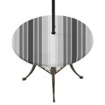 thumbnail image 1 of Round Outdoor Tablecloth with Umbrella Hole and Zipper, Gray Vertical Stripes Tablecloth with Elastic Waterproof, Retro Simple Neutral Abstract Lines Patio Table Covers for 36" - 44" Pool Tables, 1 of 9
