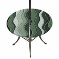 thumbnail image 1 of Round Outdoor Tablecloth with Umbrella Hole and Zipper, Green Ombre Tablecloth with Elastic Waterproof, Abstract Art Moire Ocean Waves Patio Table Covers for 55" - 60" Picnic Pool Tables, 1 of 9