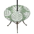 thumbnail image 1 of Round Outdoor Tablecloth with Umbrella Hole and Zipper, Green White Pineapple Tablecloth with Elastic Waterproof, Tropical Summer Botanical Fruits Patio Table Covers for 45" - 54" Picnic Pool Tables, 1 of 9