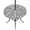 thumbnail image 1 of Round Outdoor Tablecloth with Umbrella Hole and Zipper, Grey Dog Paw Tablecloth with Elastic Waterproof, Modern Geometric Abstract Aesthetics Patio Table Covers for 31" - 35" Picnic Pool Tables, 1 of 9