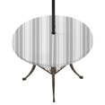 thumbnail image 1 of Round Outdoor Tablecloth with Umbrella Hole and Zipper, Grey Striped Tablecloth with Elastic Waterproof, Modern Thin Line Vertical Stripes Patio Table Covers for 55" - 60" Picnic Pool Tables, 1 of 9