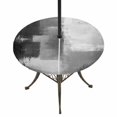 thumbnail image 1 of Round Outdoor Tablecloth with Umbrella Hole and Zipper, Grey Tablecloth with Elastic Waterproof, Modern Oil Painted Art Abstract Geometric Patio Table Covers for 31" - 35" Picnic Pool Tables, 1 of 9