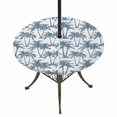 thumbnail image 1 of Round Outdoor Tablecloth with Umbrella Hole and Zipper, Haze Blue Palm Tree Tablecloth with Elastic Waterproof, Coastal Trees Summer Tropical Botanical Patio Table Covers for 31" - 35" Pool Tables, 1 of 9