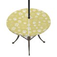 thumbnail image 1 of Round Outdoor Tablecloth with Umbrella Hole and Zipper, Lemon Yellow Dog Paw Tablecloth with Elastic Waterproof, Modern Geometric Abstract Aesthetics Patio Table Covers for 36" - 44" Pool Tables, 1 of 9