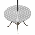 thumbnail image 1 of Round Outdoor Tablecloth with Umbrella Hole and Zipper, Light Gray Tablecloth with Elastic Waterproof, Minimalist Boho Abstract Ethnic Motifs Patio Table Covers for 31" - 35" Picnic Pool Tables, 1 of 9