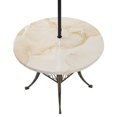 thumbnail image 1 of Round Outdoor Tablecloth with Umbrella Hole and Zipper, Marble Beige Fitted Table Cover with Elastic Edge for 55-60 Inch, Modern Abstract Ink Painting Luxury Waterproof Patio Tablecoths for Picnic, 1 of 9