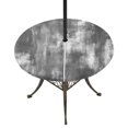 thumbnail image 1 of Round Outdoor Tablecloth with Umbrella Hole and Zipper, Modern Minimalist Tablecloth with Elastic Waterproof, Abstract Painting Texture Gray Patio Table Covers for 31" - 35" Picnic Pool Tables, 1 of 9
