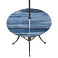 thumbnail image 1 of Round Outdoor Tablecloth with Umbrella Hole and Zipper, Navy Blue Ombre Tablecloth with Elastic Waterproof, Vintage Shabby Blue Abstract Art Patio Table Covers for 55" - 60" Picnic Pool Tables, 1 of 9