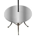 thumbnail image 1 of Round Outdoor Tablecloth with Umbrella Hole and Zipper, Ombre Black Grey Striped Tablecloth with Elastic Waterproof, Farmhouse Modern Stripes Patio Table Covers for 45" - 54" Picnic Pool Tables, 1 of 9