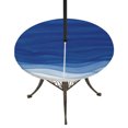 thumbnail image 1 of Round Outdoor Tablecloth with Umbrella Hole and Zipper, Ombre Blue Waves Tablecloth with Elastic Waterproof, Abstract Art Gradient Modern Patio Table Covers for 31" - 35" Picnic Pool Tables, 1 of 9