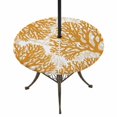 thumbnail image 1 of Round Outdoor Tablecloth with Umbrella Hole and Zipper, Orange Coral Coastal Tablecloth with Elastic Waterproof, Summer Beach Nautical Ocean Patio Table Covers for 31" - 35" Picnic Pool Tables, 1 of 9