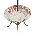 thumbnail image 1 of Round Outdoor Tablecloth with Umbrella Hole and Zipper, Orange Eucalyptus Leaves Fitted Table Cover with Elastic Edge for 45-54 Inch, Botanical Fall Rustic Beige Waterproof Patio Tablecoths, 1 of 9