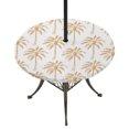 thumbnail image 1 of Round Outdoor Tablecloth with Umbrella Hole and Zipper, Orange Palm Tree Tablecloth with Elastic Waterproof, Tropical Summer Botanical Forest Modern Patio Table Covers for 55" - 60" Pool Tables, 1 of 9