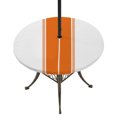 thumbnail image 1 of Round Outdoor Tablecloth with Umbrella Hole and Zipper, Orange Solid Color Texture Fitted Table Cover with Elastic Edge for 55-60 Inch, Simple Orange Stripes Waterproof Patio Tablecoths for Picnic, 1 of 9