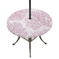 thumbnail image 1 of Round Outdoor Tablecloth with Umbrella Hole and Zipper, Pink Coral Coastal Tablecloth with Elastic Waterproof, Summer Beach Nautical Ocean Patio Table Covers for 45" - 54" Picnic Pool Tables, 1 of 9