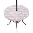 thumbnail image 1 of Round Outdoor Tablecloth with Umbrella Hole and Zipper, Pink Palm Tree Summer Tablecloth with Elastic Waterproof, Beach Tropical Botanical Coastal Patio Table Covers for 31" - 35" Picnic Pool Tables, 1 of 9