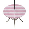 thumbnail image 1 of Round Outdoor Tablecloth with Umbrella Hole and Zipper, Pink Striped Fitted Table Cover with Elastic Edge for 31-35 Inch, Farmhouse Vintage Stripes Waterproof Patio Tablecoths for Picnic, 1 of 9