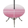 thumbnail image 1 of Round Outdoor Tablecloth with Umbrella Hole and Zipper, Pink White Ombre Tablecloth with Elastic Waterproof, Romantic Funny Abstract Striped Lines Patio Table Covers for 36" - 44" Picnic Pool Tables, 1 of 9