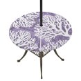 thumbnail image 1 of Round Outdoor Tablecloth with Umbrella Hole and Zipper, Purple Coastal Coral Tablecloth with Elastic Waterproof, Summer Nautical Sea Beach Ocean Patio Table Covers for 31" - 35" Picnic Pool Tables, 1 of 9