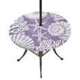 thumbnail image 1 of Round Outdoor Tablecloth with Umbrella Hole and Zipper, Purple Coastal Tablecloth with Elastic Waterproof, Conch Nautical Summer Starfish Shell Coral Patio Table Covers for 55" - 60" Pool Tables, 1 of 9