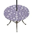 thumbnail image 1 of Round Outdoor Tablecloth with Umbrella Hole and Zipper, Purple Dog Paw Tablecloth with Elastic Waterproof, Modern Geometric Abstract Aesthetics Patio Table Covers for 45" - 54" Picnic Pool Tables, 1 of 9