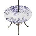 thumbnail image 1 of Round Outdoor Tablecloth with Umbrella Hole and Zipper, Purple Eucalyptus Leaves Tablecloth with Elastic Waterproof, Spring Summer Botanical Patio Table Covers for 36" - 44" Picnic Pool Tables, 1 of 9