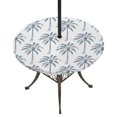 thumbnail image 1 of Round Outdoor Tablecloth with Umbrella Hole and Zipper, Purple Palm Tree Tablecloth with Elastic Waterproof, Tropical Summer Botanical Forest Modern Patio Table Covers for 36" - 44" Pool Tables, 1 of 9