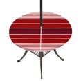 thumbnail image 1 of Round Outdoor Tablecloth with Umbrella Hole and Zipper, Red Striped Tablecloth with Elastic Waterproof, Modern Minimalist Gradient Lines Country Patio Table Covers for 31" - 35" Picnic Pool Tables, 1 of 9