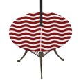 thumbnail image 1 of Round Outdoor Tablecloth with Umbrella Hole and Zipper, Red White Tablecloth with Elastic Waterproof, Modern Abstract Waves Water Ripple Striped Patio Table Covers for 36" - 44" Picnic Pool Tables, 1 of 9