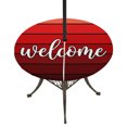 thumbnail image 1 of Round Outdoor Tablecloth with Umbrella Hole and Zipper, Red Wooden Grain Tablecloth with Elastic Waterproof, Farmhouse Ombre Wood Stripes Rustic Patio Table Covers for 45" - 54" Picnic Pool Tables, 1 of 9