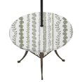 thumbnail image 1 of Round Outdoor Tablecloth with Umbrella Hole and Zipper, Sage Green Botanical Tablecloth with Elastic Waterproof, Summer Botanical Leaf Vertical Stripes Patio Table Covers for 45" - 54" Pool Tables, 1 of 9