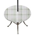 thumbnail image 1 of Round Outdoor Tablecloth with Umbrella Hole and Zipper, Sage Green Checkered Tablecloth with Elastic Waterproof, Summer Modern Minimalist Patio Table Covers for 55" - 60" Picnic Pool Tables, 1 of 9