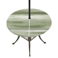 thumbnail image 1 of Round Outdoor Tablecloth with Umbrella Hole and Zipper, Sage Green Grey Fitted Table Cover with Elastic Edge for 31-35 Inch, Abstract Art Oil Painting Green Ombre Waterproof Patio Tablecoths, 1 of 9