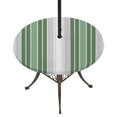 thumbnail image 1 of Round Outdoor Tablecloth with Umbrella Hole and Zipper, Sage Green Grey Stripe Tablecloth with Elastic Waterproof, Farmhouse Simple Striped Patio Table Covers for 36" - 44" Picnic Pool Tables, 1 of 9