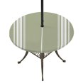 thumbnail image 1 of Round Outdoor Tablecloth with Umbrella Hole and Zipper, Sage Green Striped Fitted Table Cover with Elastic Edge for 55-60 Inch, Farmhouse White Stripes Aesthetics Waterproof Patio Tablecoths, 1 of 9