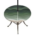 thumbnail image 1 of Round Outdoor Tablecloth with Umbrella Hole and Zipper, Sage Green Waves Tablecloth with Elastic Waterproof, Rustic Abstract Ombre Stripes Art Patio Table Covers for 45" - 54" Picnic Pool Tables, 1 of 9