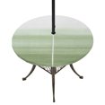 thumbnail image 1 of Round Outdoor Tablecloth with Umbrella Hole and Zipper, Sage Green White Ombre Tablecloth with Elastic Waterproof, Country Modern Stripes Lines Patio Table Covers for 45" - 54" Picnic Pool Tables, 1 of 9