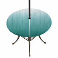 thumbnail image 1 of Round Outdoor Tablecloth with Umbrella Hole and Zipper, Teal Green Ombre Tablecloth with Elastic Waterproof, Contemporary Gradient Abstract Art Patio Table Covers for 55" - 60" Picnic Pool Tables, 1 of 9
