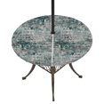 thumbnail image 1 of Round Outdoor Tablecloth with Umbrella Hole and Zipper, Teal Grey Abstract Tablecloth with Elastic Waterproof, Modern Graffiti Distressed Mottled Art Patio Table Covers for 36" - 44" Pool Tables, 1 of 9